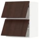Dark brown wooden cabinet with two slanted doors.