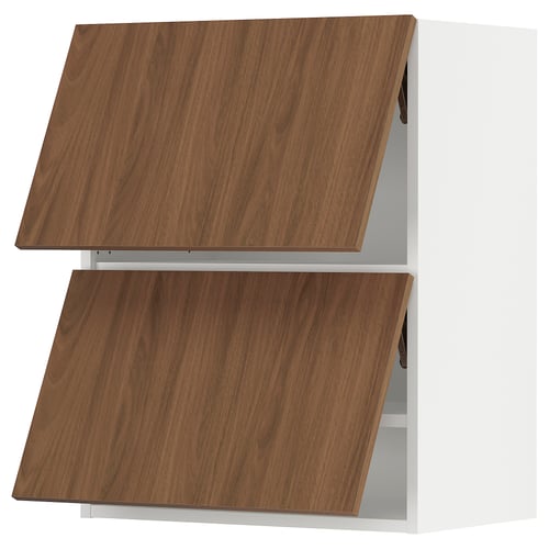 Ikea SEKTION modern walnut kitchen cabinet set with sleek wood finish, smooth handles.