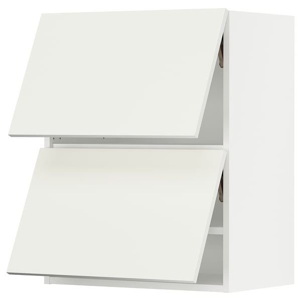 A white ikea SEKTION kitchen cabinet with flat panel doors.