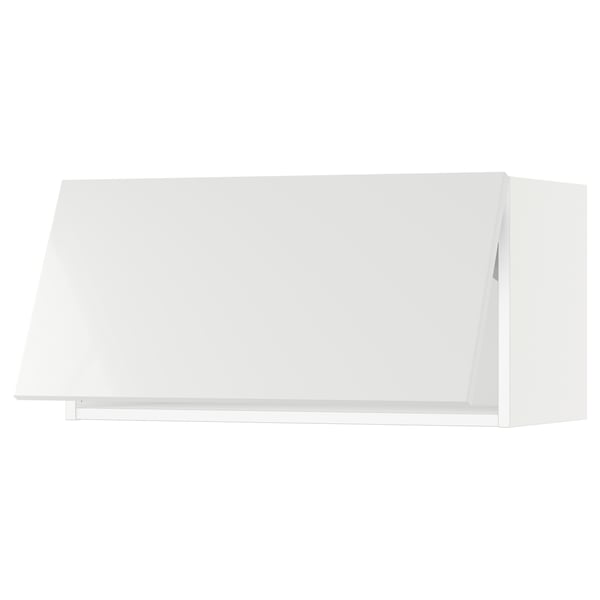 SEKTION white kitchen cabinet, sleek modern design, high gloss finish, rectangular shape.
