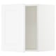 A white SEKTION kitchen cabinet with a single door and hidden hinges.