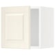 A white SEKTION kitchen cabinet with a panelled door featuring bevelled edges. Its rectangular with a sturdy frame and snap-on hinges.