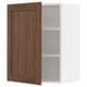 Ikea SEKTION walnut-knock cabinet with open door.