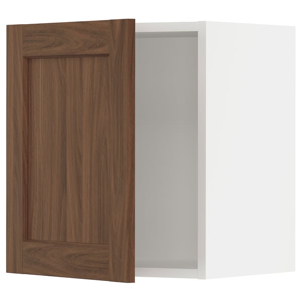 Walnut brown wooden cabinet door, sleek & sturdy, part of SEKTION kitchen system.