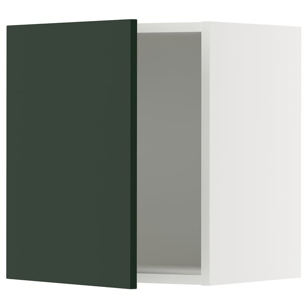 Dark green kitchen cabinet door with modern design. Part of IKEAs SEKTION system, featuring sleek, flat panel style.