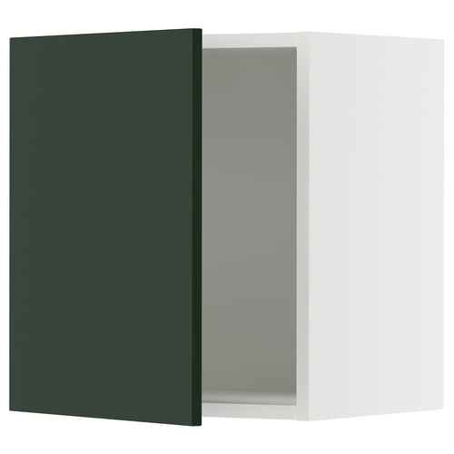 Dark green kitchen cabinet door with modern design. Part of IKEAs SEKTION system, featuring sleek, flat panel style.