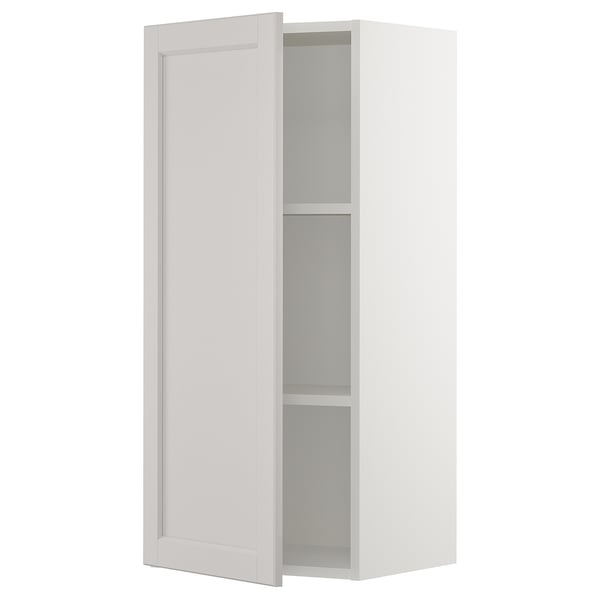 SEKTION kitchen cabinet, light grey, square, with adjustable shelves.