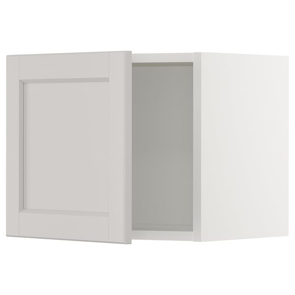 White cabinet door with bevelled edges in modern kitchen setup.