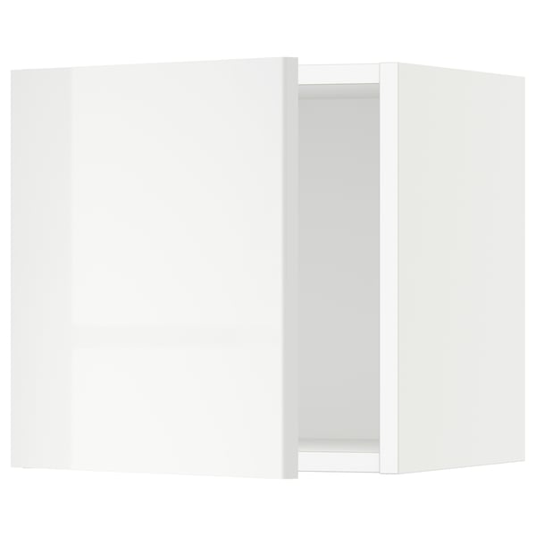 White kitchen cabinet with modern, glossy finish and sleek design.