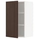 SEKTIONs dark brown oak cabinet, slim design, open right.