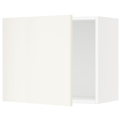 A white, modern kitchen cabinet from IKEAs SEKTION series with a sleek, square design.