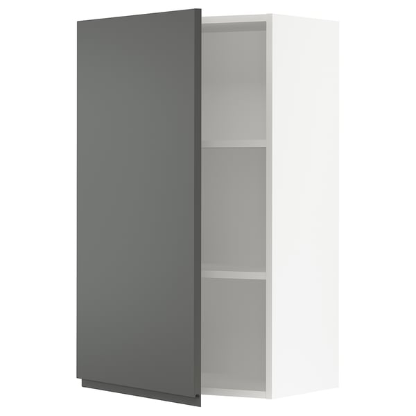 SEKTION kitchen cabinet, dark grey, integrated handles, 2 shelves.