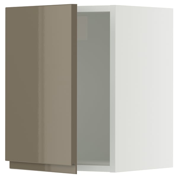 SEKTION kitchen unit: dark grey-brown glossy fronts, sleek & modern design.