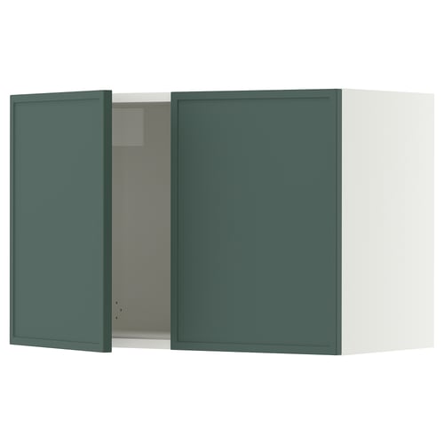 SEKTION Wall cabinet with 2 doors, white/Aspudden dark gray-green, 30x15x20 "