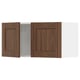 SEKTION walnut cabinet with two wooden doors, dark brown.