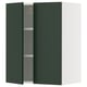 Green SEKTION kitchen cabinet with adjustable shelves.