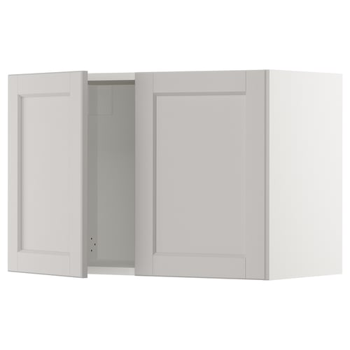 White wall cabinet, open door, birch & fiberboard, SEKTION.