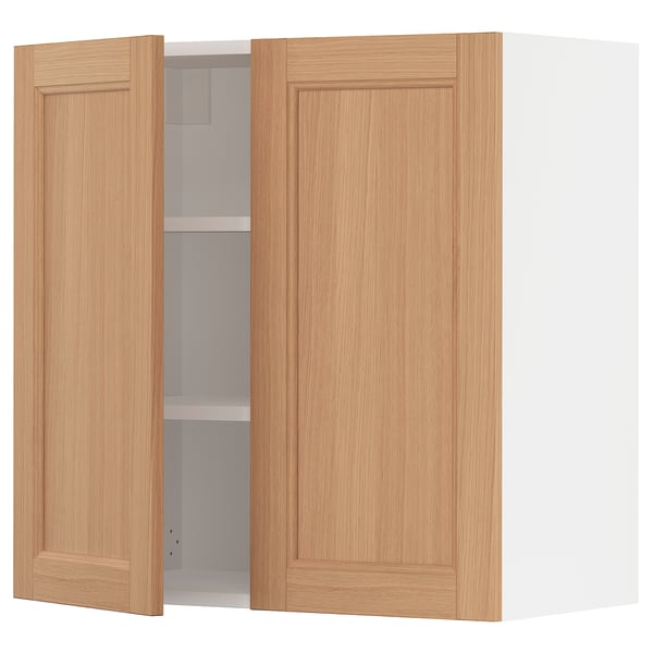 SEKTION kitchen cabinet with oak doors, wood grain finish, rectangular shape, flat panel design.