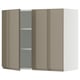 SEKTION kitchen cabinet, dark grey-brown gloss, two doors.