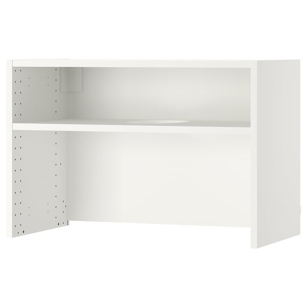 A white SEKTION wall cabinet with a shelf, made of acrylic paint and particleboard, rectangular with clean edges.