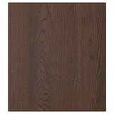 Dark brown wooden panel, square shape, clean edges. Rich oak pattern, modern design.