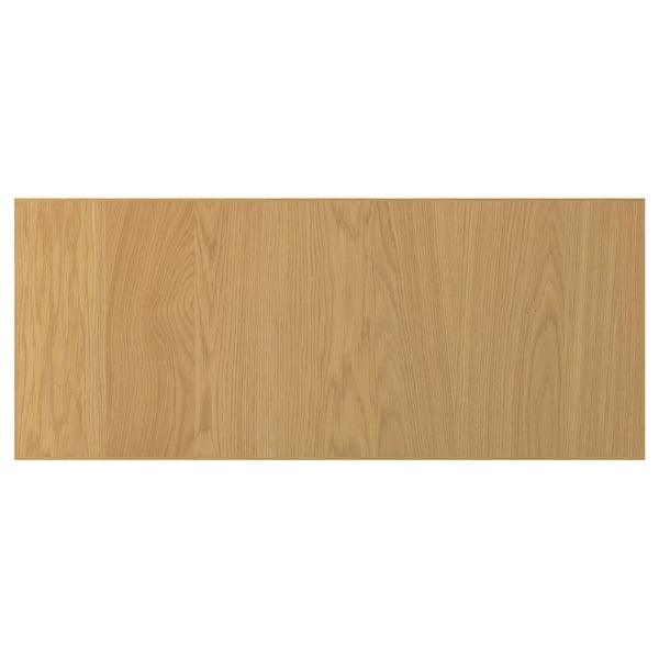 A rectangular wooden surface. It has a light brown colour and a smooth finish. The material is oak veneer.