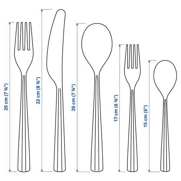 SJUGÄLSHAJ 20-piece flatware set, stainless steel