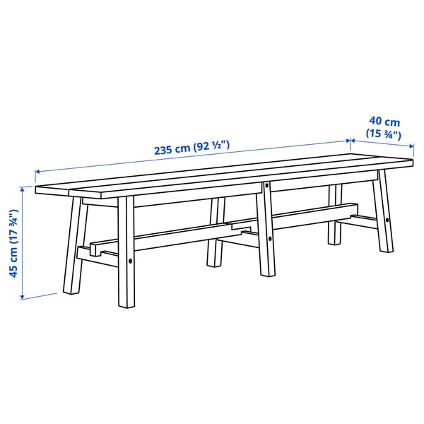 Illustration with measurements for the product: SKOGSTA.