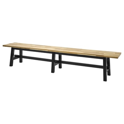 SKOGSTA Bench, acacia/black, 92 1/2 "
