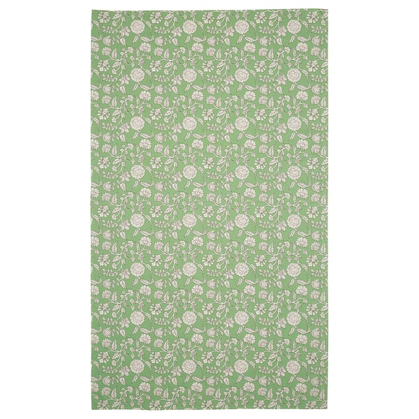 SMÖRFISK Tablecloth, flower pattern/green/white, 57x94 "