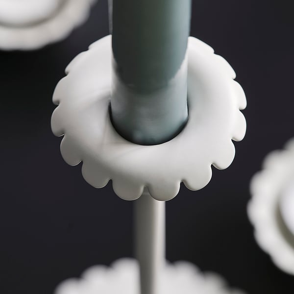 SNÖSISKA Candlestick, off-white, 9 ¾ "