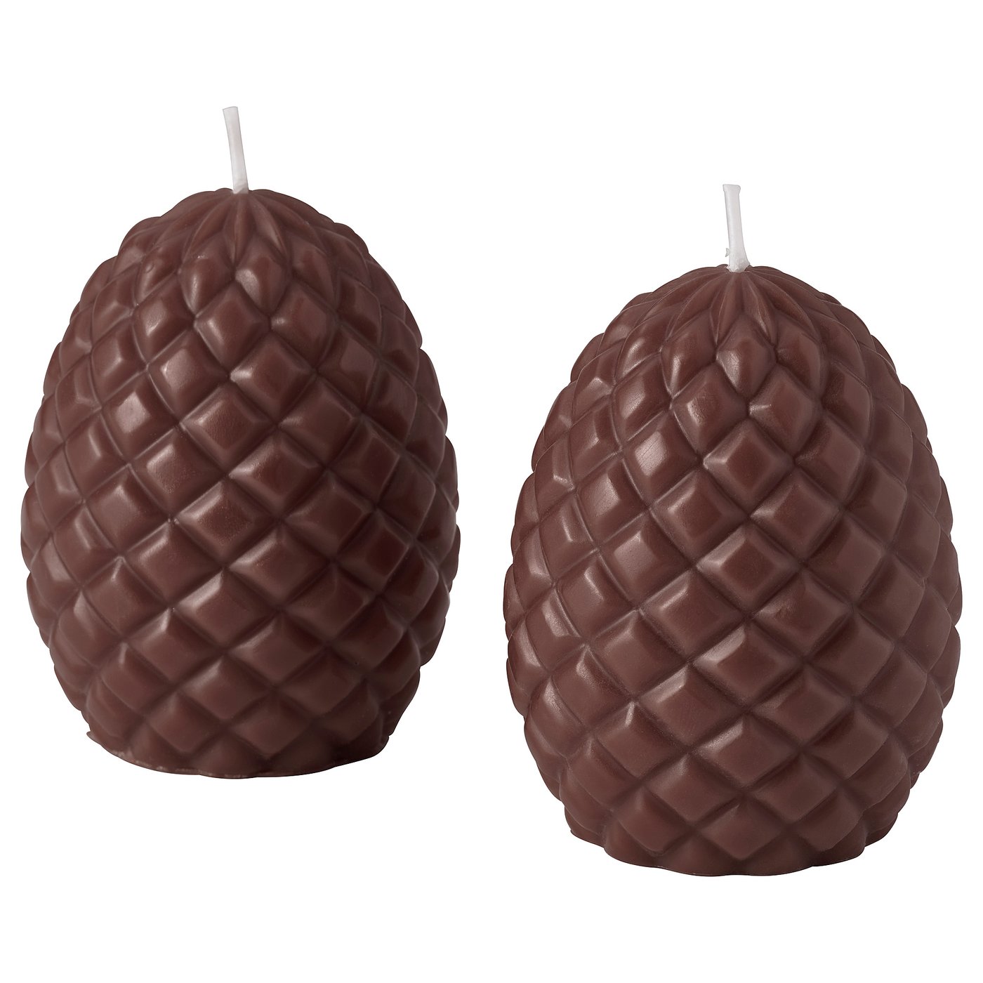 SNÖSISKA Unscented pillar candle, cone/brown, 3 "
