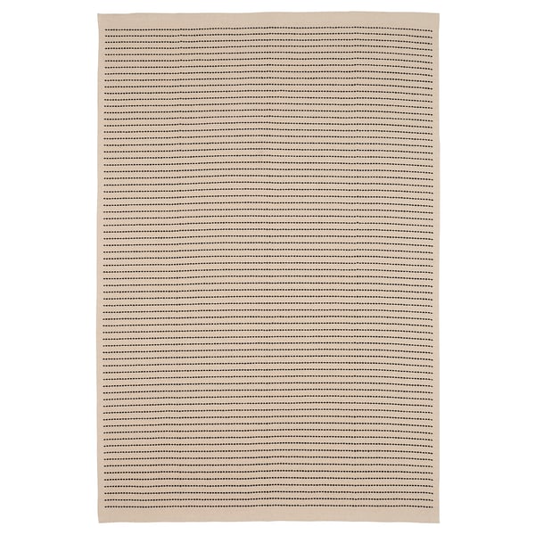 STARREKLINTE rug, beige with black stripes, rectangular, flat-woven cotton.