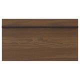 STENSTA dark brown ash veneer cabinet with wide wooden handle.