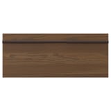 Dark brown ash wood panel with smooth, solid handle spanning width.