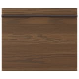 STENSTA dark brown drawer front made of ash veneer with solid wood handle across the top.