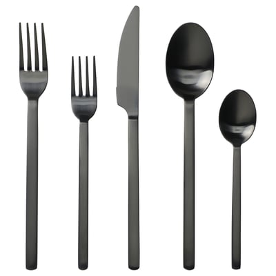 Stockholm cutlery set: fork, spoon, knife, tea spoon, salad fork.