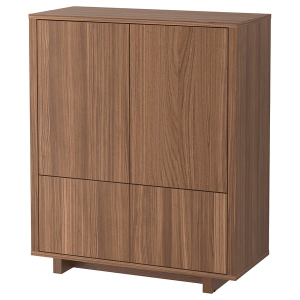 Veneared ikea STOCKHOLM cabinet with 2 doors & 2 drawers.