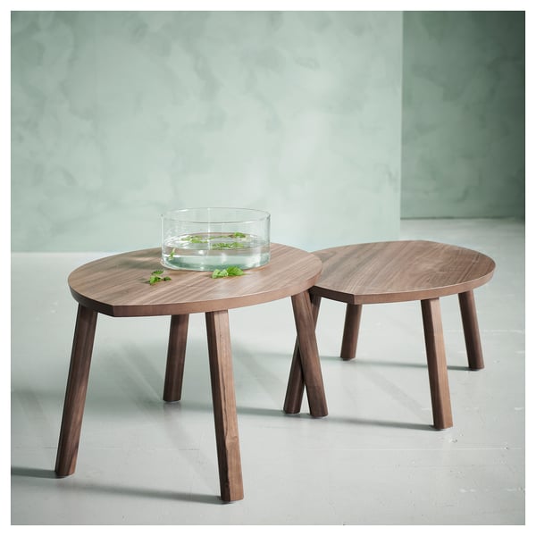 STOCKHOLM Nesting tables, set of 2, walnut veneer