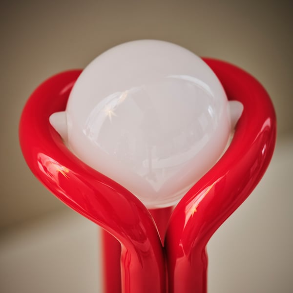 STRÅLA LED candelabra, metal red