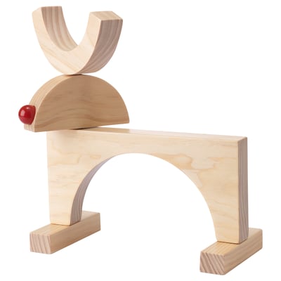 STRÅLA LED table decoration, battery operated/reindeer