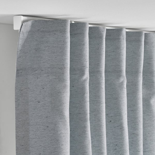 Recycled denim & pet curtains with natural texture.