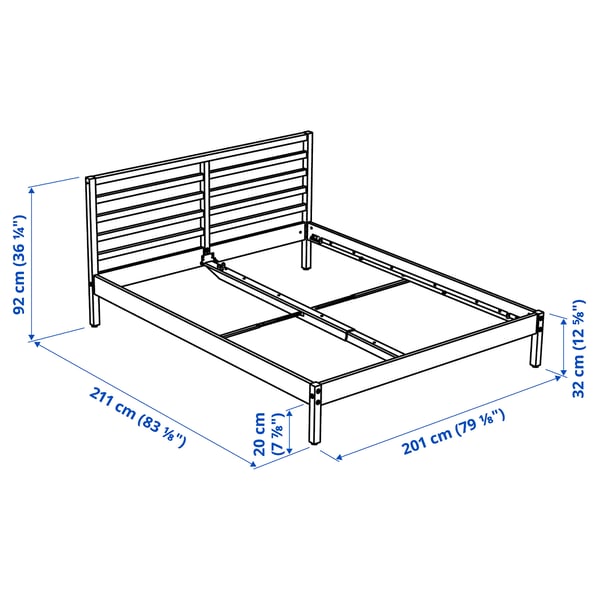 Illustration with measurements for the product: TARVA.