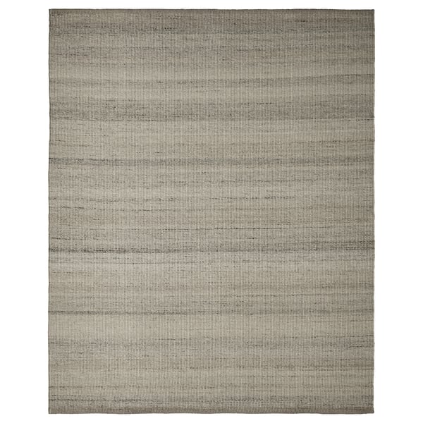 TIDTABELL grey melange wool rug, rectangular, cotton & wool.