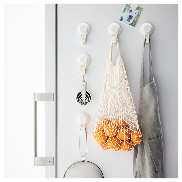 TISKEN Hook with suction cup, white