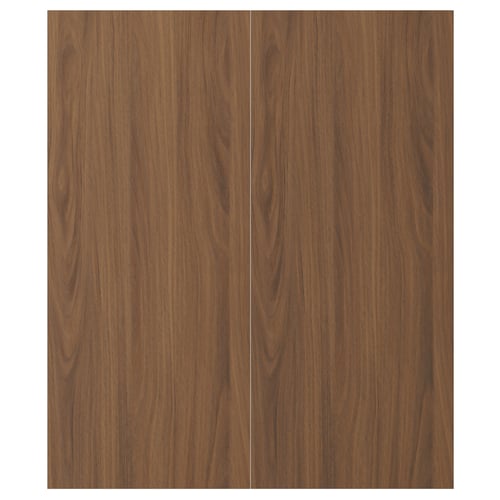 TISTORP walnut brown door fronts, particleboard, smooth grain pattern.