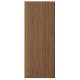A wooden panel in a walnut colour. Its rectangular, smooth, and designed for cabinetry.