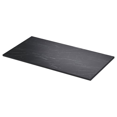TOLKEN black rectangle countertop, sleek finish, made from fibreboard & melamine foil, modern design.
