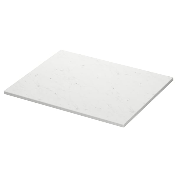 TOLKEN white marble effect countertop, rectangular, made of fibreboard with melamine and plastic foil.