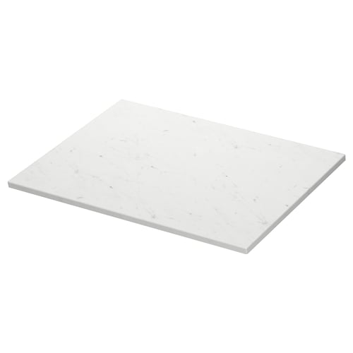 TOLKEN white marble effect countertop, rectangular, made of fibreboard with melamine and plastic foil.